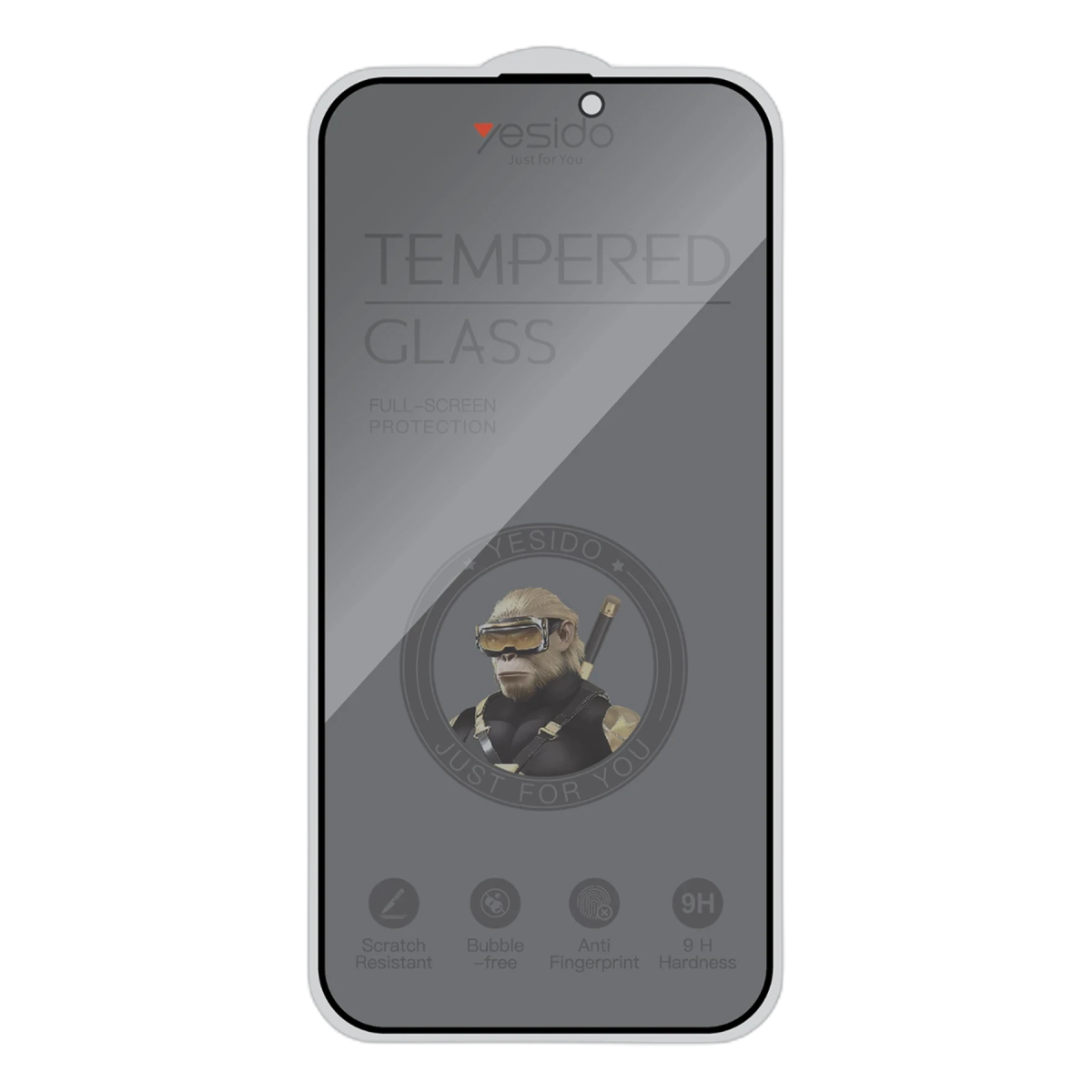 Yesido Apple iPhone 16 Pro TG27 Hayalet Cam Ekran Koruyucu - Siyah