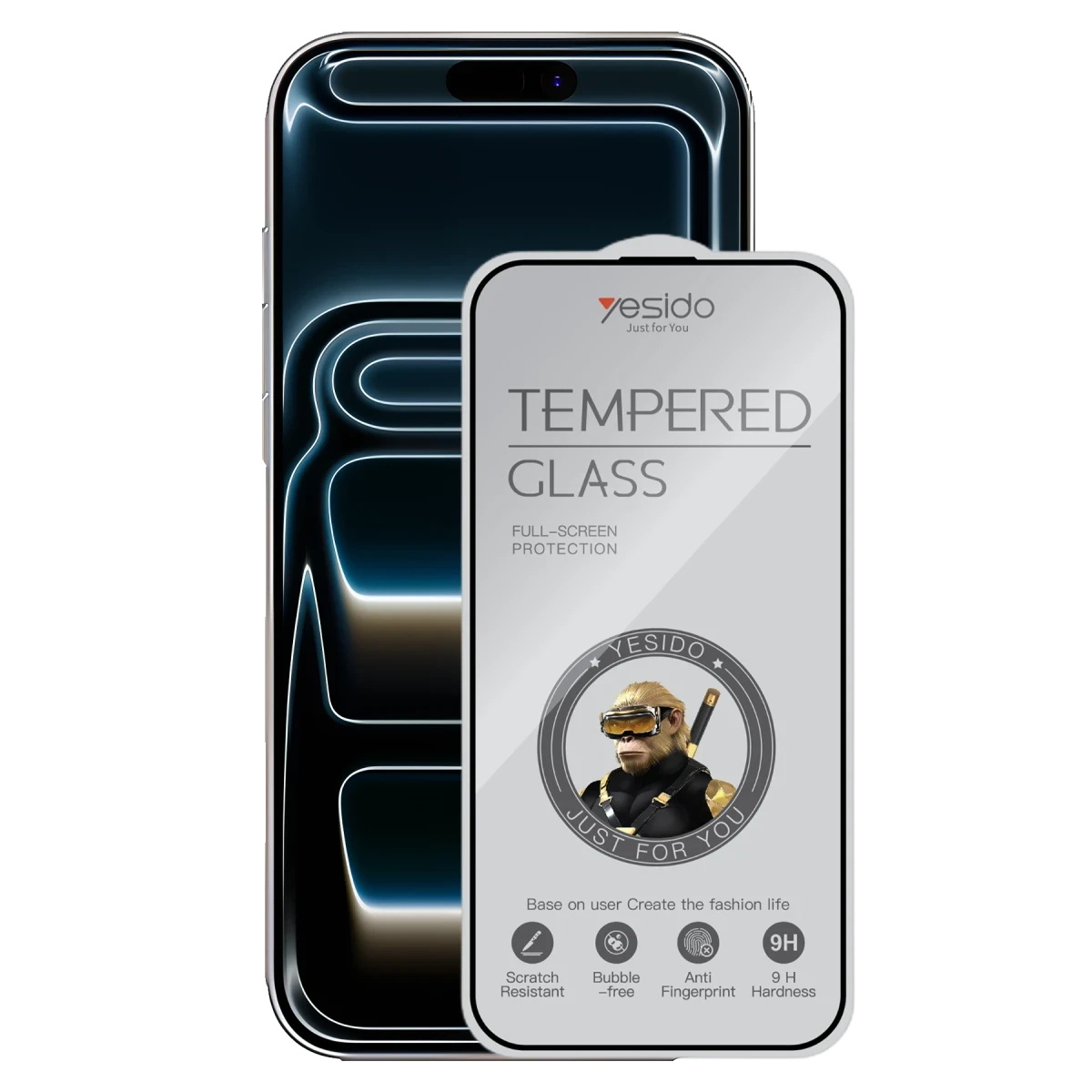 Yesido Apple iPhone 17 Air TG26 Ultra Clear HD Cam Ekran Koruyucu - Siyah
