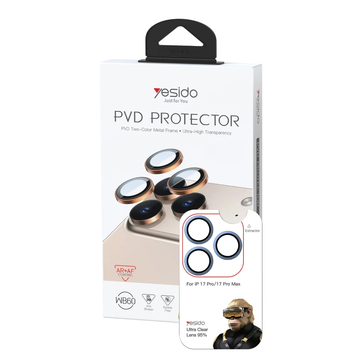 Yesido Apple iPhone 17 Pro Max WB60 Metal Kamera Lens - Lacivert