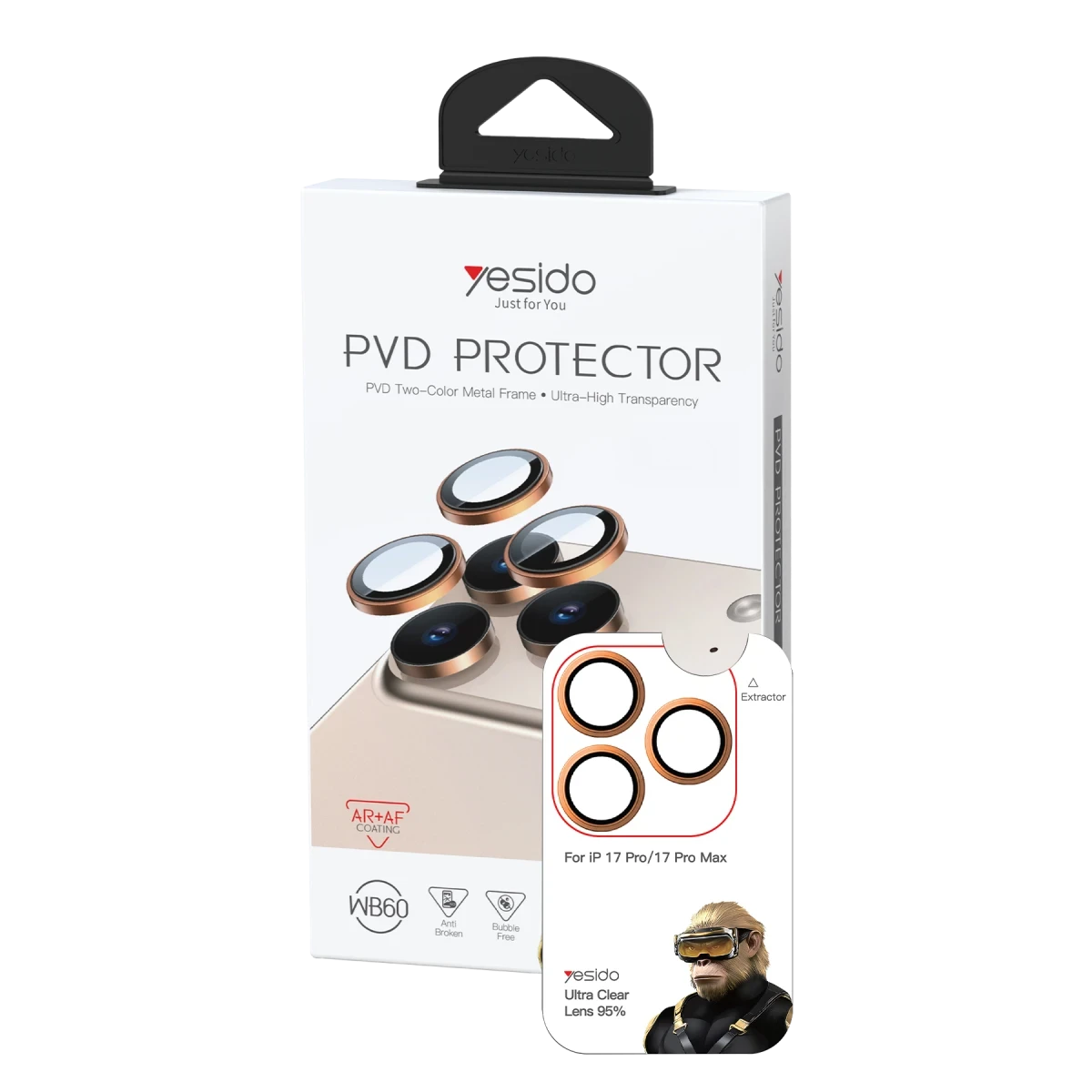 Yesido Apple iPhone 17 Pro Max WB60 Metal Kamera Lens - Turuncu