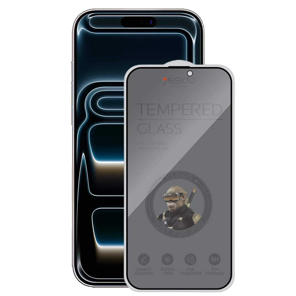 Yesido Apple iPhone 17 Pro TG27 Hayalet Cam Ekran Koruyucu - Siyah