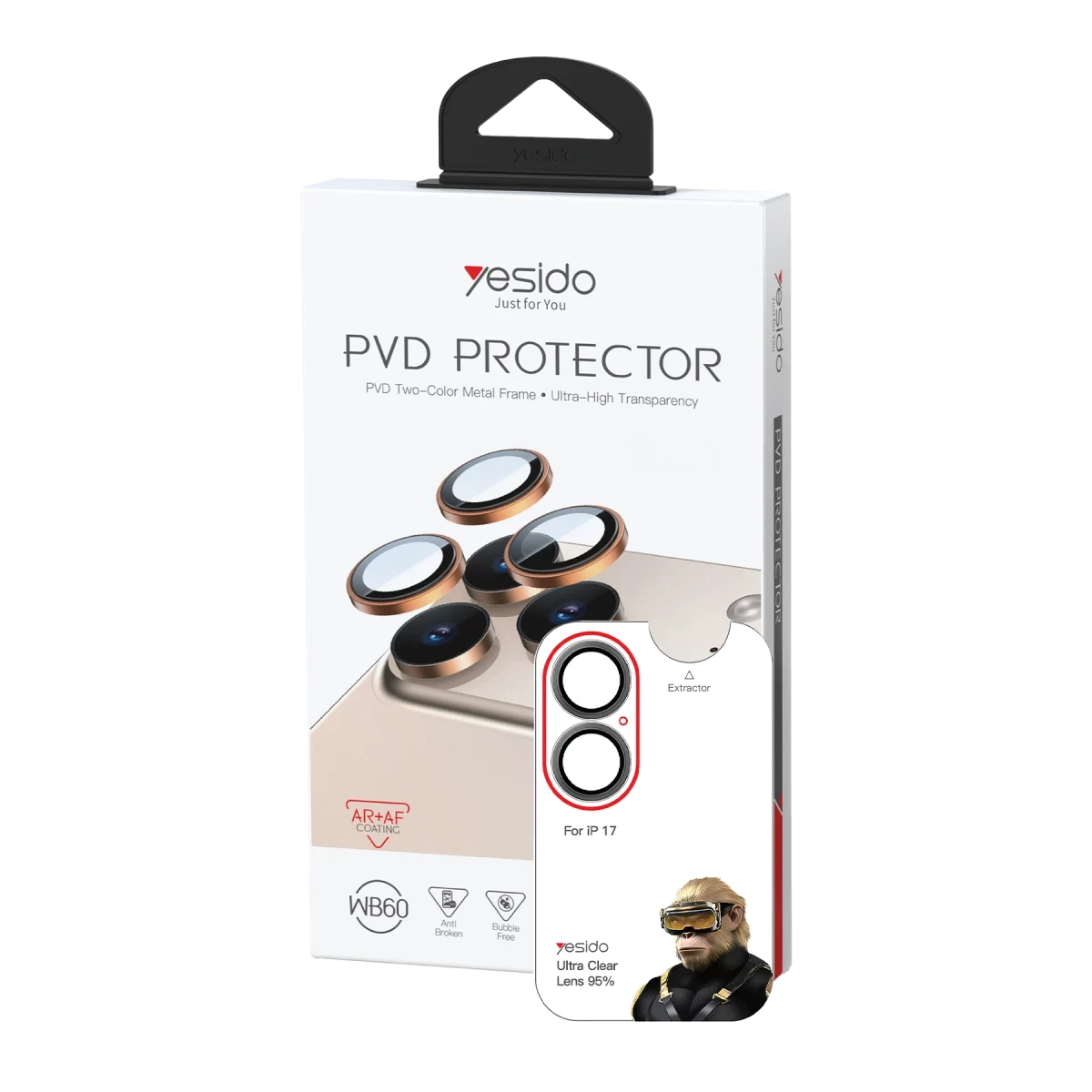 Yesido Apple iPhone 17 WB60 Metal Kamera Lens - Gri