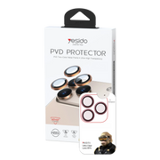 Yesido Apple iPhone 18 Pro Max WB60 Metal Kamera Lens - Bordo