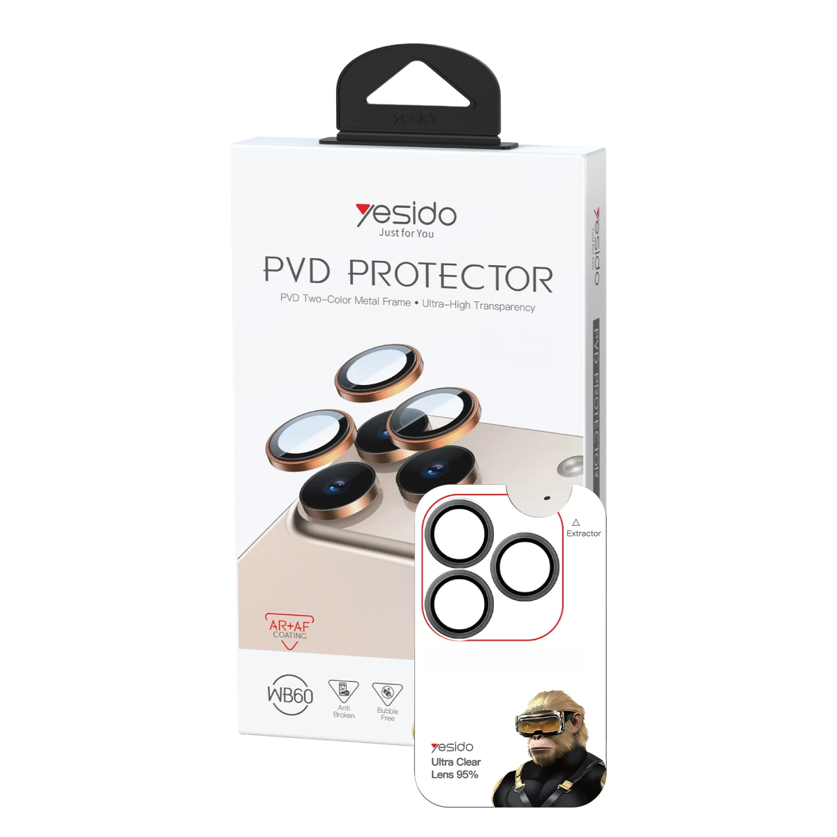 Yesido Apple iPhone 18 Pro Max WB60 Metal Kamera Lens - Siyah