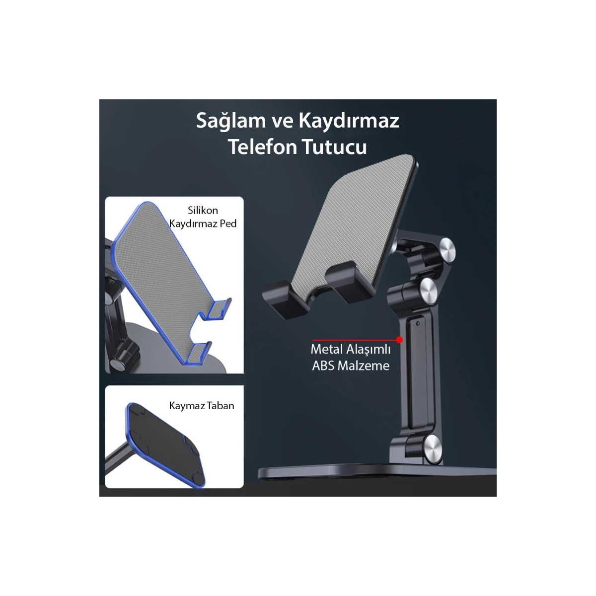 Yesido C104 Ayarlanabilir Katlanabilir Masaüstü Telefon Tablet Standı - Siyah