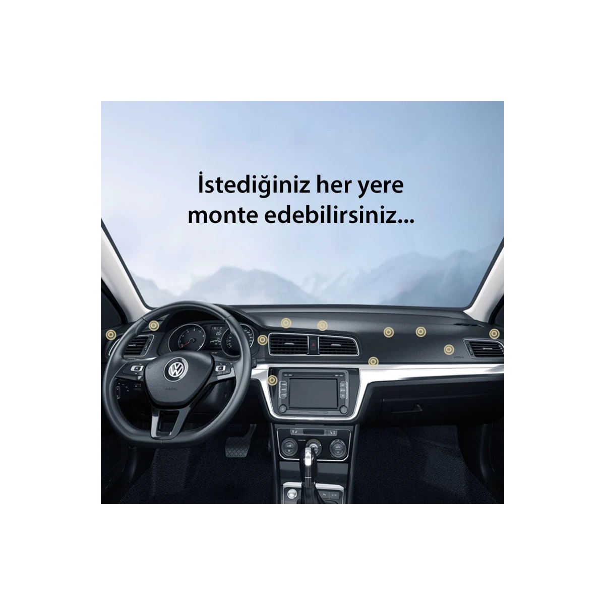 Yesido C150 360 Derece Ayarlanabilir Yapışkanlı Mıknatıslı Araç Tutucu - Siyah