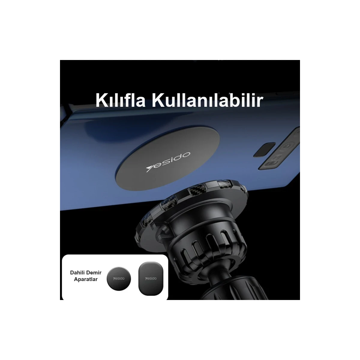 Yesido C154 Izgara Klipsli Manyetik Magsafe Araç Tutucu - Siyah