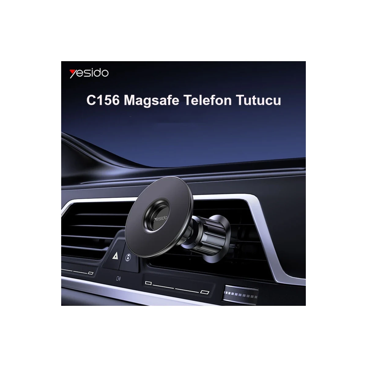 Yesido C156 Izgara Klipsli Manyetik Magsafe Araç Tutucu - Siyah