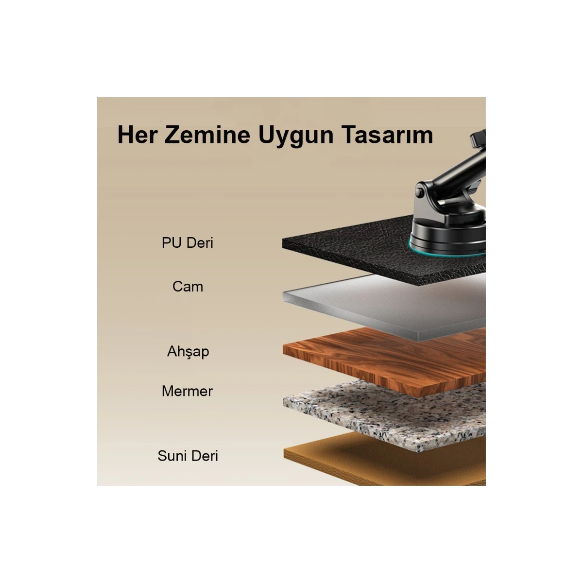 Yesido C173 Yapışkanlı 360 Derece Ayarlanabilir Araç Tutucu - Siyah