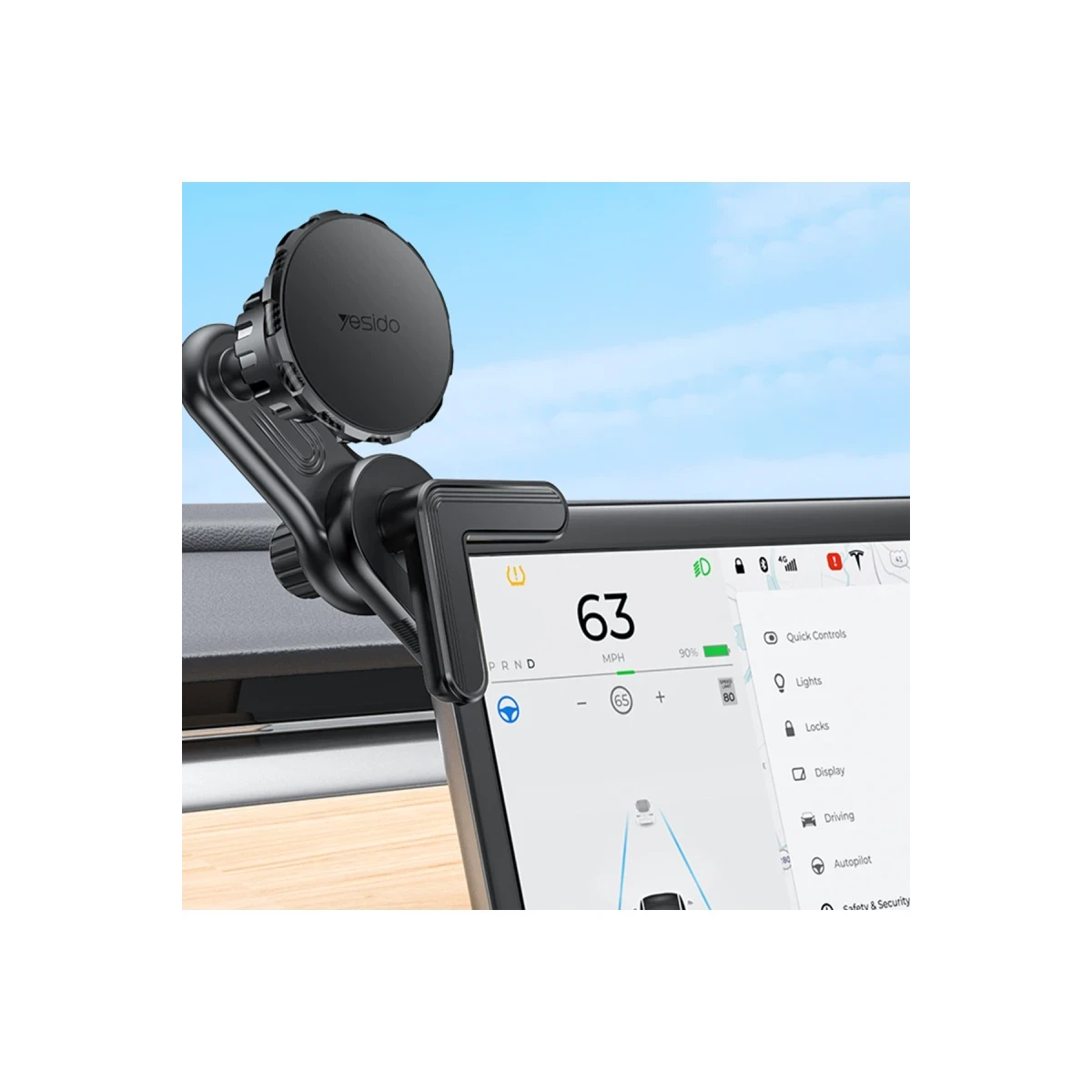 Yesido C212 360 Derece Ayarlanabilir Araç CarPlay Ekranına Sabitlenen Magsafe Araç Telefon Tutucu - Siyah