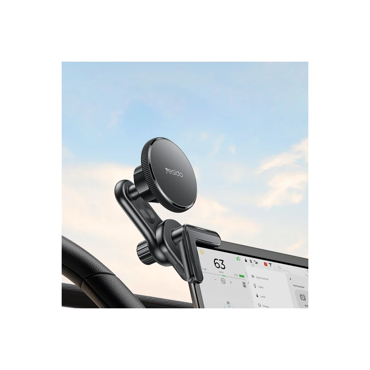 Yesido C213 360 Derece Ayarlanabilir Araç CarPlay Ekranına Sabitlenen Magsafe Araç Telefon Tutucu - Siyah