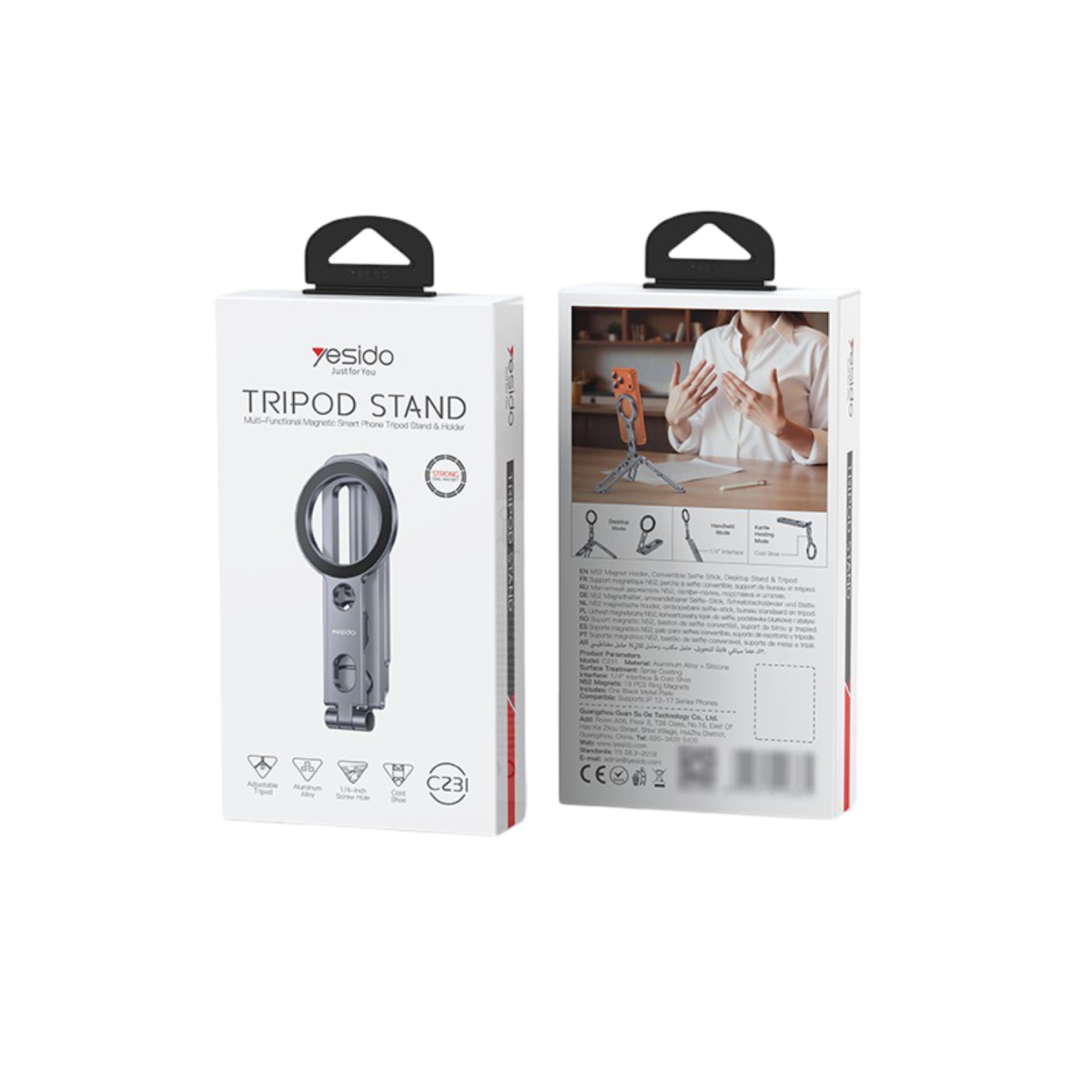 Yesido C231 Ayarlanabilir Masaüstü Telefon Standı - Gümüş