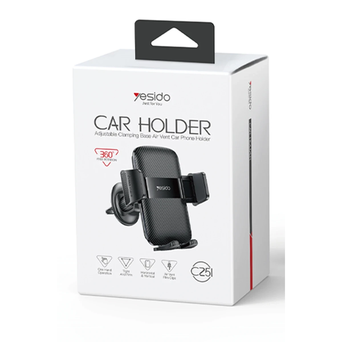 Yesido C251 Havalandırma Tipi Araç Tutucu - Siyah