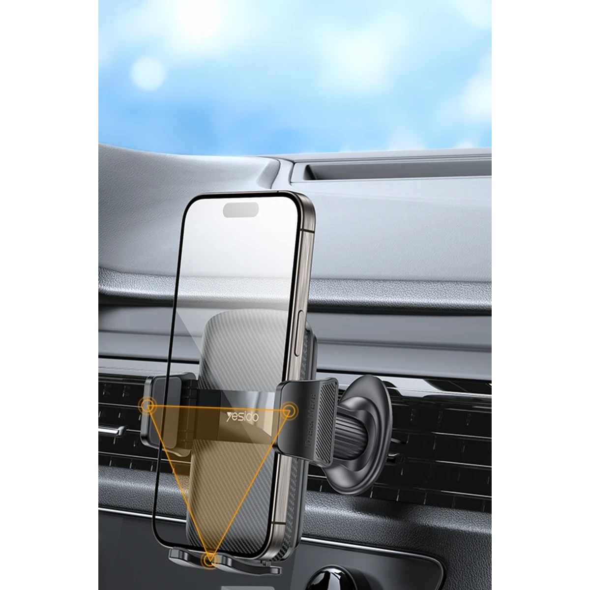 Yesido C251 Havalandırma Tipi Araç Tutucu - Siyah