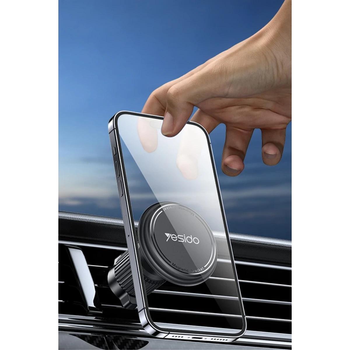 Yesido C252 Magsafe Uyumlu Havalandırma Tipi Manyetik Araç Tutucu - Siyah