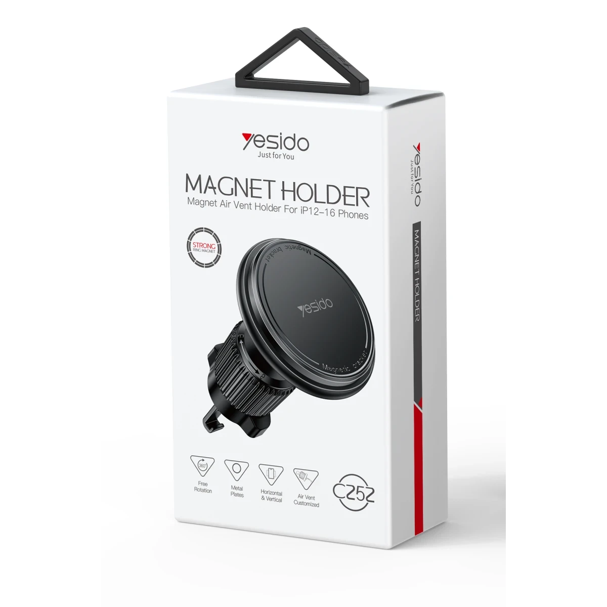 Yesido C252 Magsafe Uyumlu Havalandırma Tipi Manyetik Araç Tutucu - Siyah