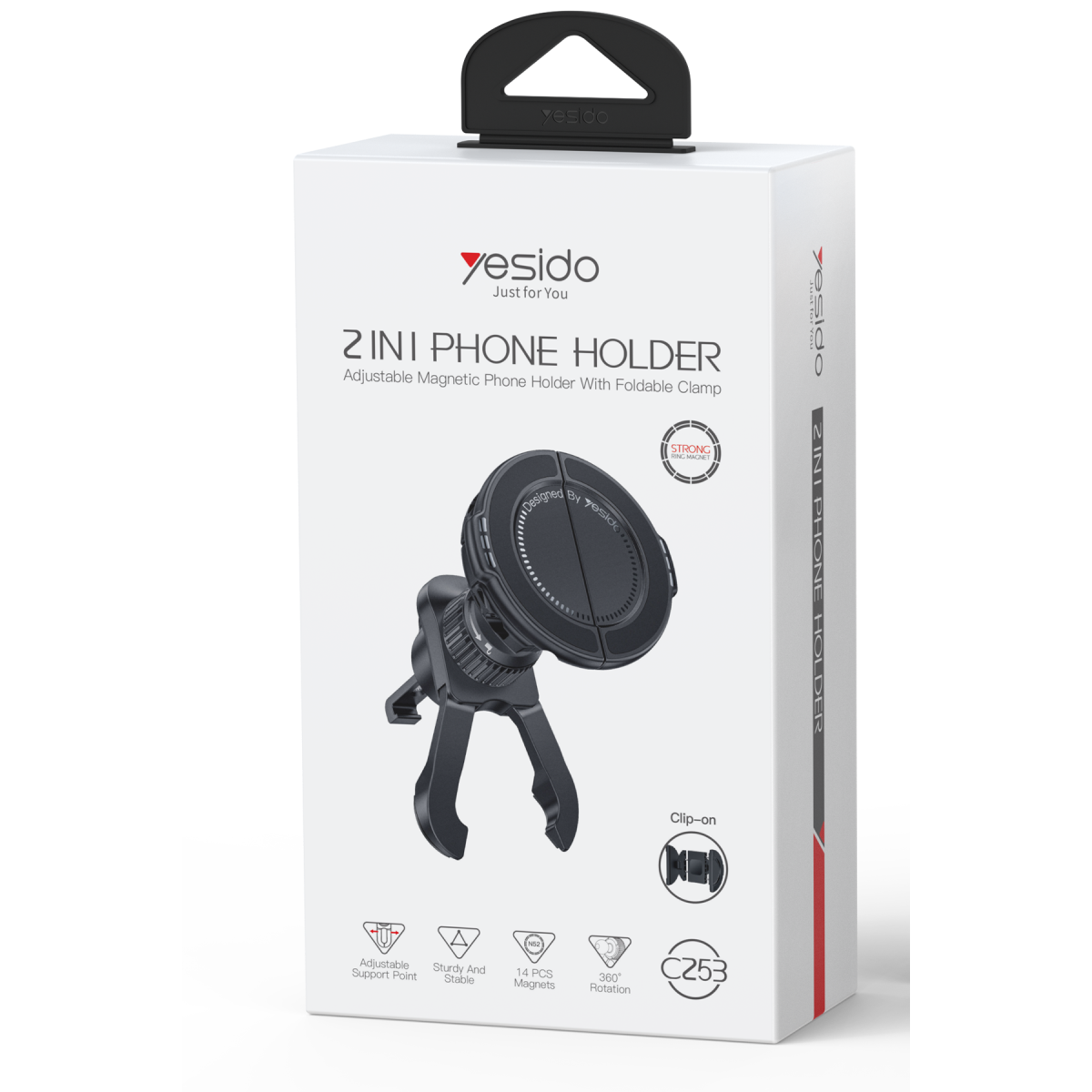 Yesido C253 2in1 Magsafe Uyumlu Havalandırma Tipi Araç Tutucu - Siyah