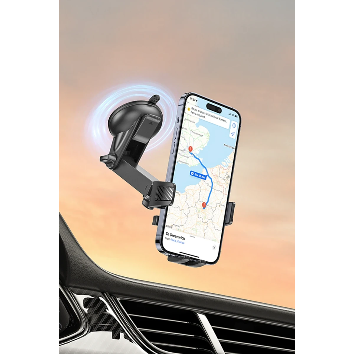 Yesido C267 Vakumlu Araç Telefon Tutucu - Siyah