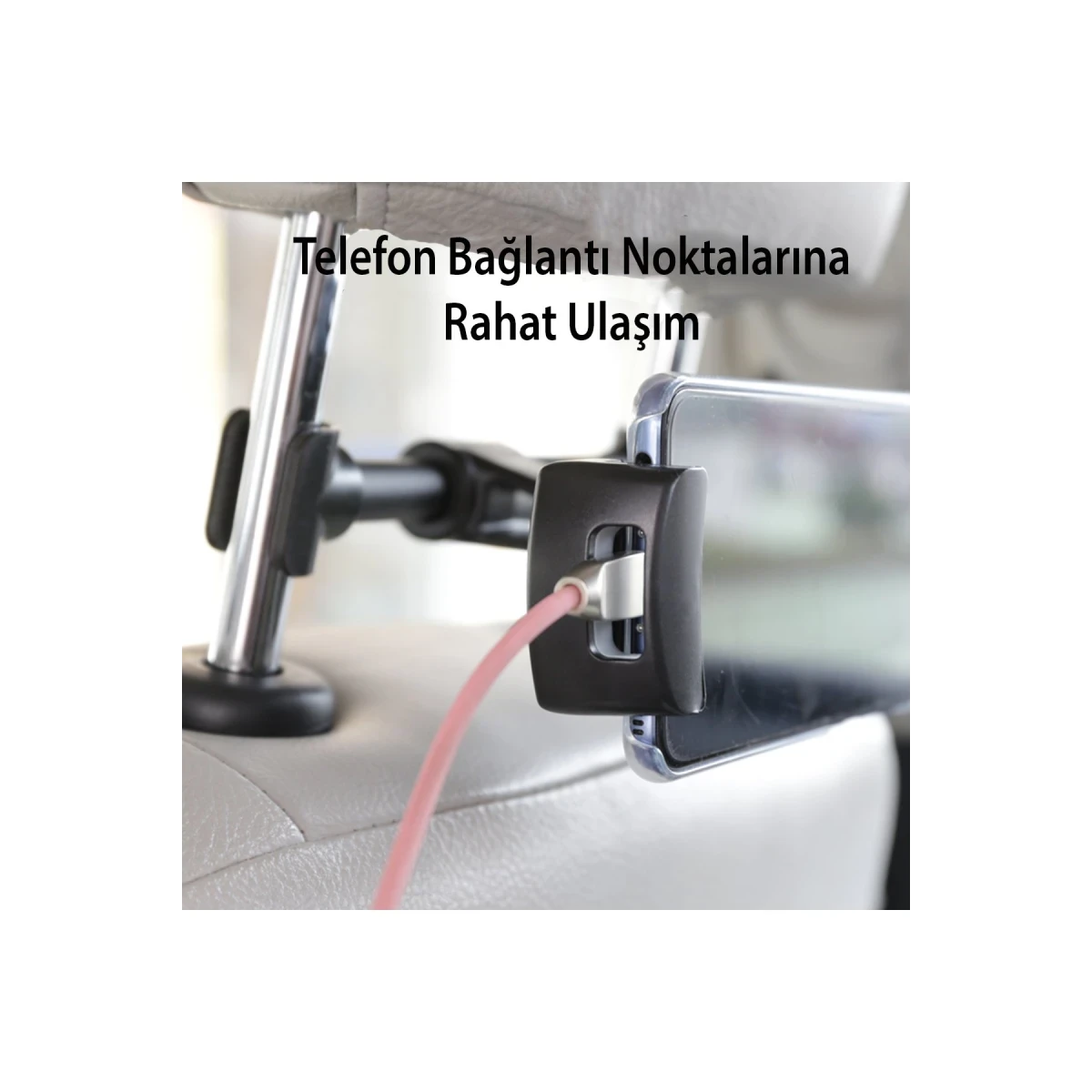 Yesido C29 360 Derece Ayarlanabilir Klipsli Koltuk Arkası Telefon Tablet Tutucu - Siyah