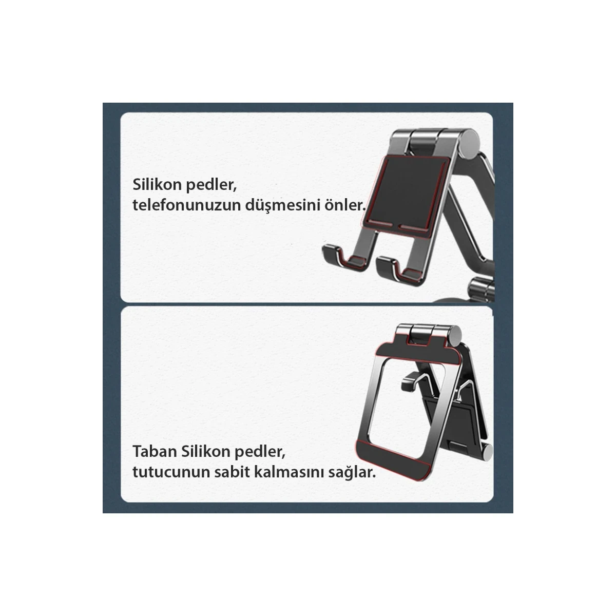 Yesido C98 Ayarlanabilir Katlanabilir Masaüstü Telefon Standı - Siyah