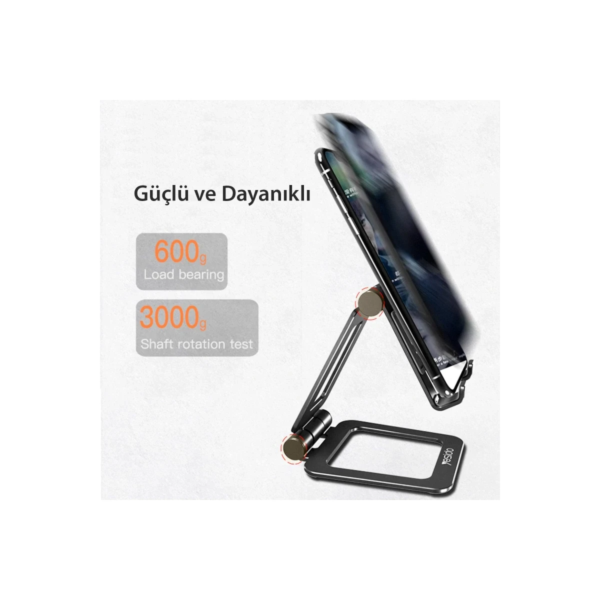 Yesido C98 Ayarlanabilir Katlanabilir Masaüstü Telefon Standı - Siyah