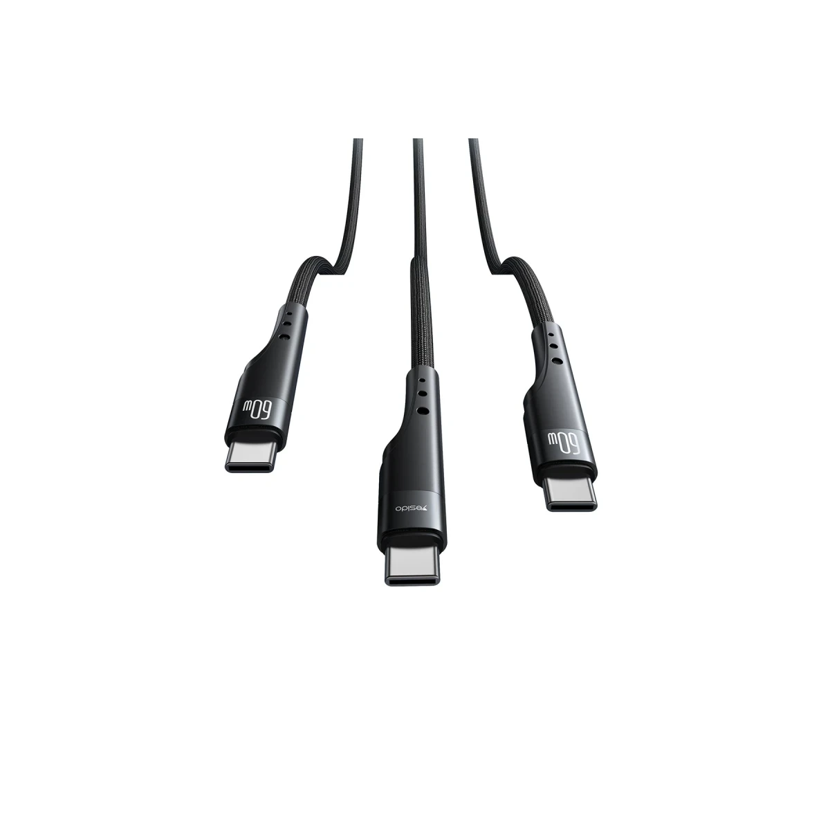 Yesido CA116 3M 60W Hasırlı Type-C to Type-C PD Hızlı Şarj Kablosu - Siyah