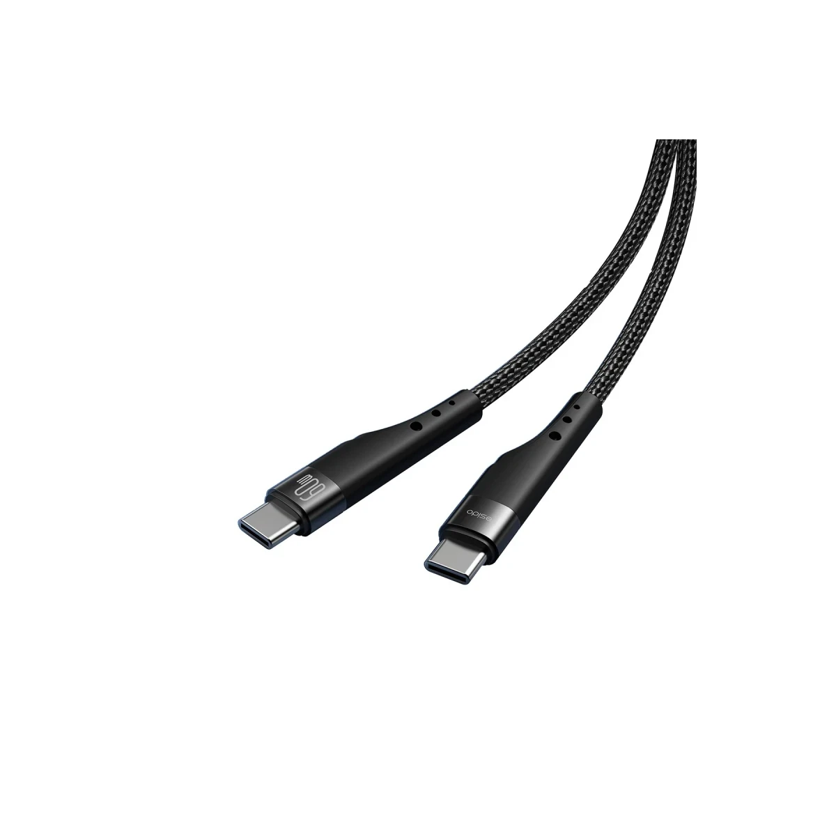 Yesido CA116 3M 60W Hasırlı Type-C to Type-C PD Hızlı Şarj Kablosu - Siyah