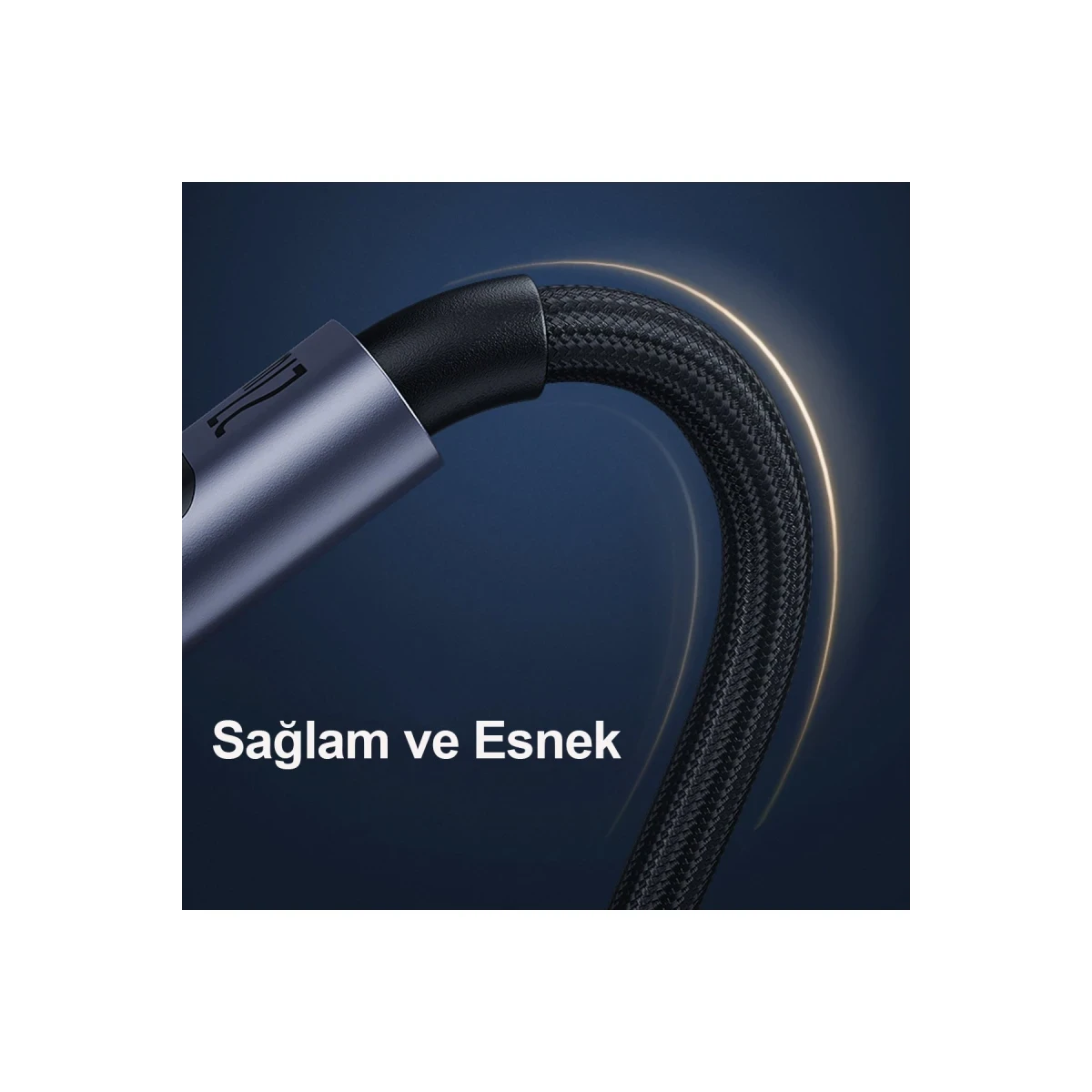 Yesido CA158 1.2M 100W Dijital Göstergeli Hasırlı Type-C to Type-C PD Hızlı Şarj Kablosu - Siyah