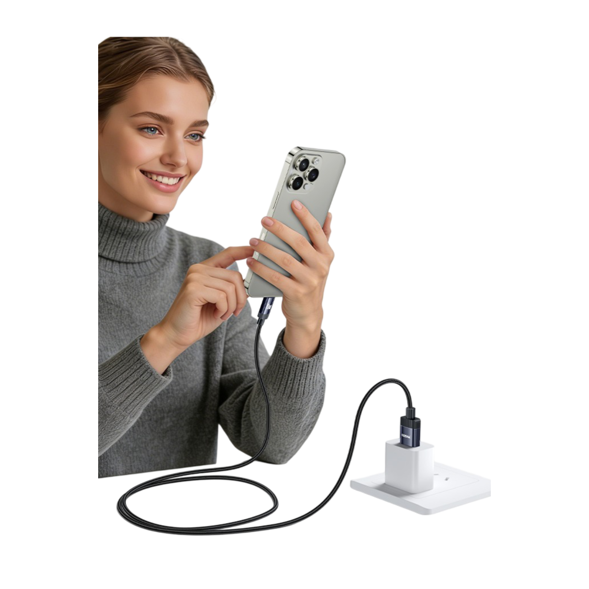 Yesido CA204L 10W Örgü USB-A to Lightning Data ve Şarj Kablosu - Siyah
