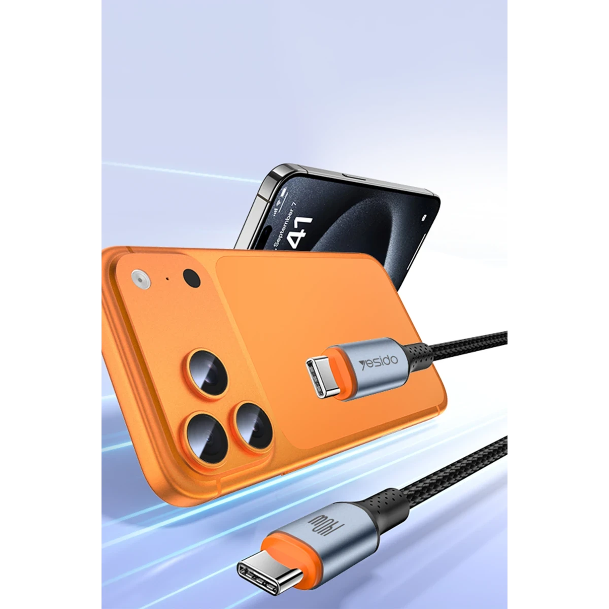 Yesido CA212 1M 140W Type-C to Type-C PPS Destekli Hızlı Şarj Kablosu - Siyah