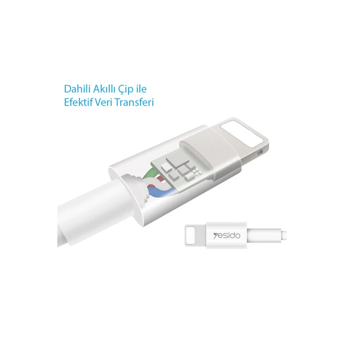 Yesido CA22 1.2M 2.4A Usb to Type-C Hızlı Şarj Kablosu - Beyaz