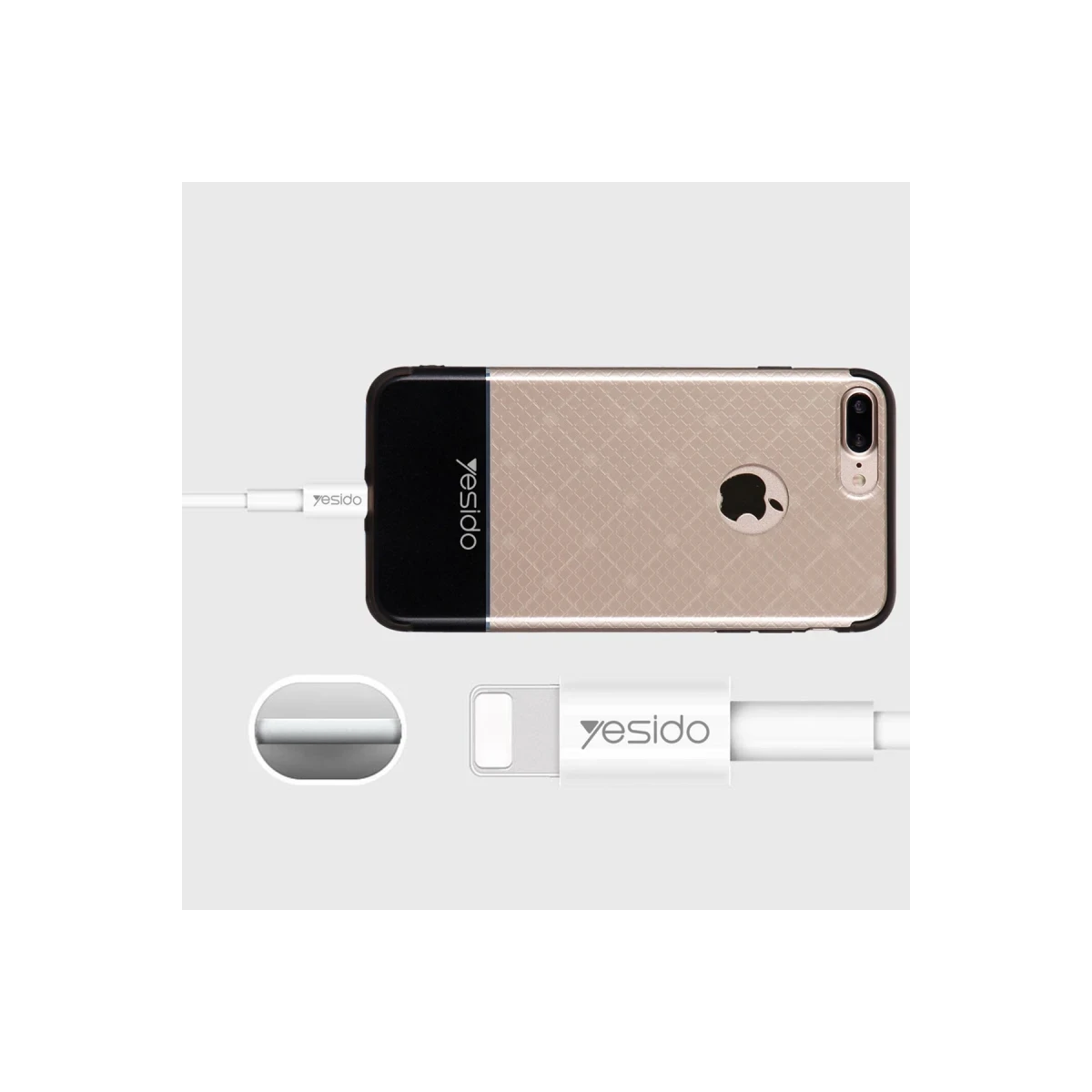 Yesido CA22 1.2M 2.4A Usb to Type-C Hızlı Şarj Kablosu - Beyaz