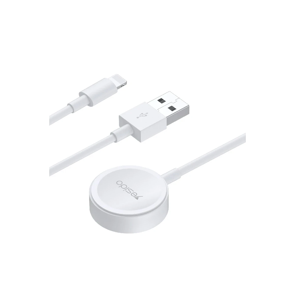 Yesido CA70 2in1 1.5M 2W Apple Watch Şarjı ve 2.4A Lightning Hızlı Şarj Kablosu - Beyaz