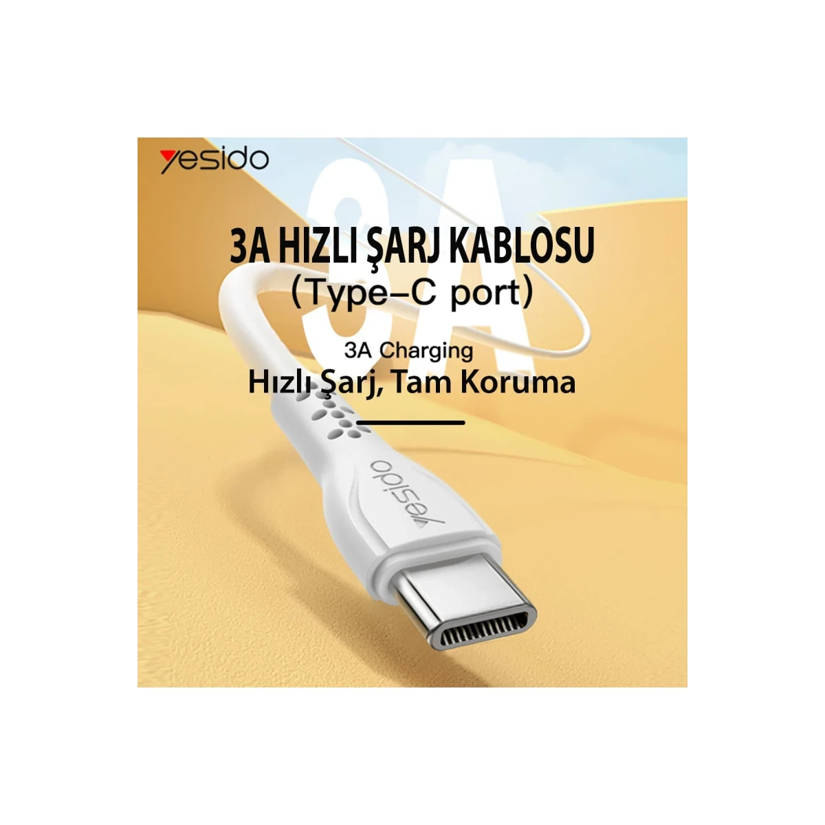 Yesido CA71 1M 2A Usb to Type-C Hızlı Şarj Kablosu - Beyaz