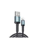 Yesido CA74 1.2M 2.4A Hasırlı Usb to Lightning Hızlı Şarj Kablosu - Siyah