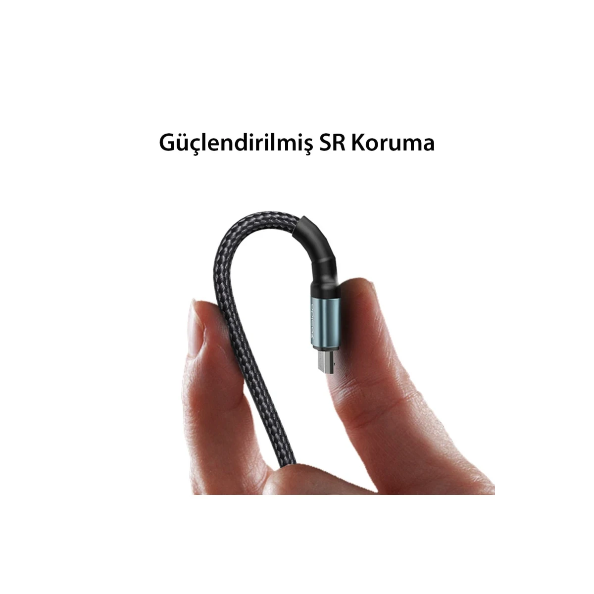 Yesido CA75 2M 2.4A Hasırlı Usb to Type-C Hızlı Şarj Kablosu - Siyah