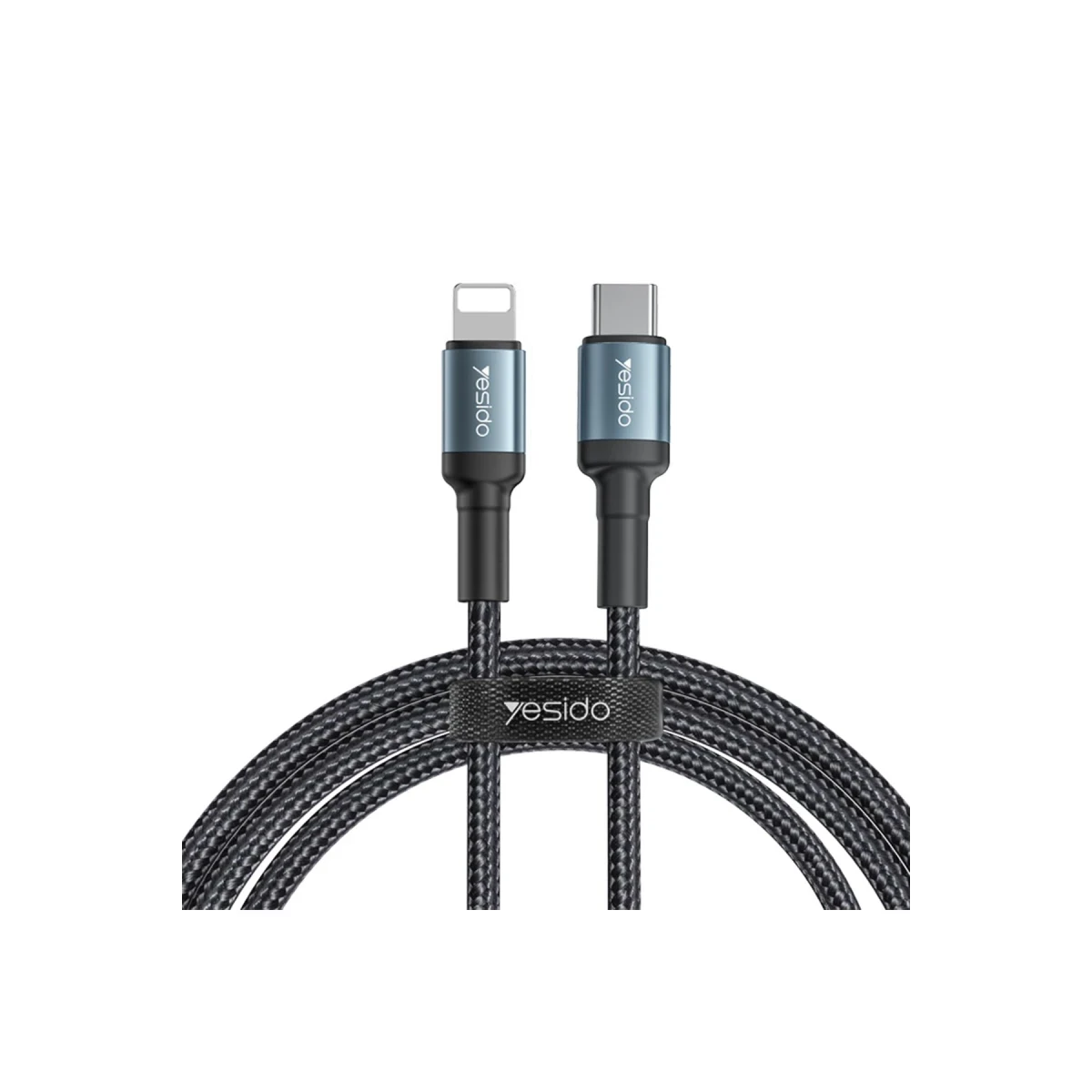 Yesido CA77 2M 20W Hasırlı Type-C to Lightning PD Hızlı Şarj Kablosu - Siyah