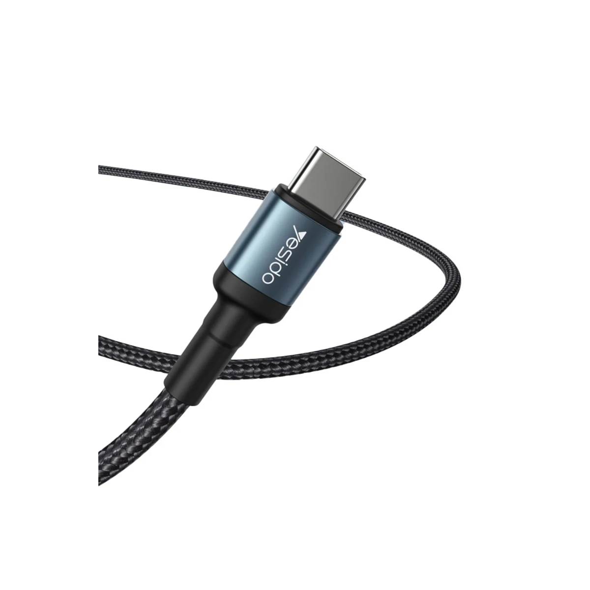 Yesido CA79 2M 60W Hasırlı Type-C to Type-C PD Hızlı Şarj Kablosu - Siyah