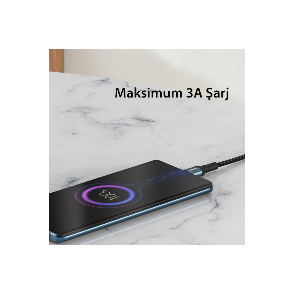 Yesido CA79 2M 60W Hasırlı Type-C to Type-C PD Hızlı Şarj Kablosu - Siyah