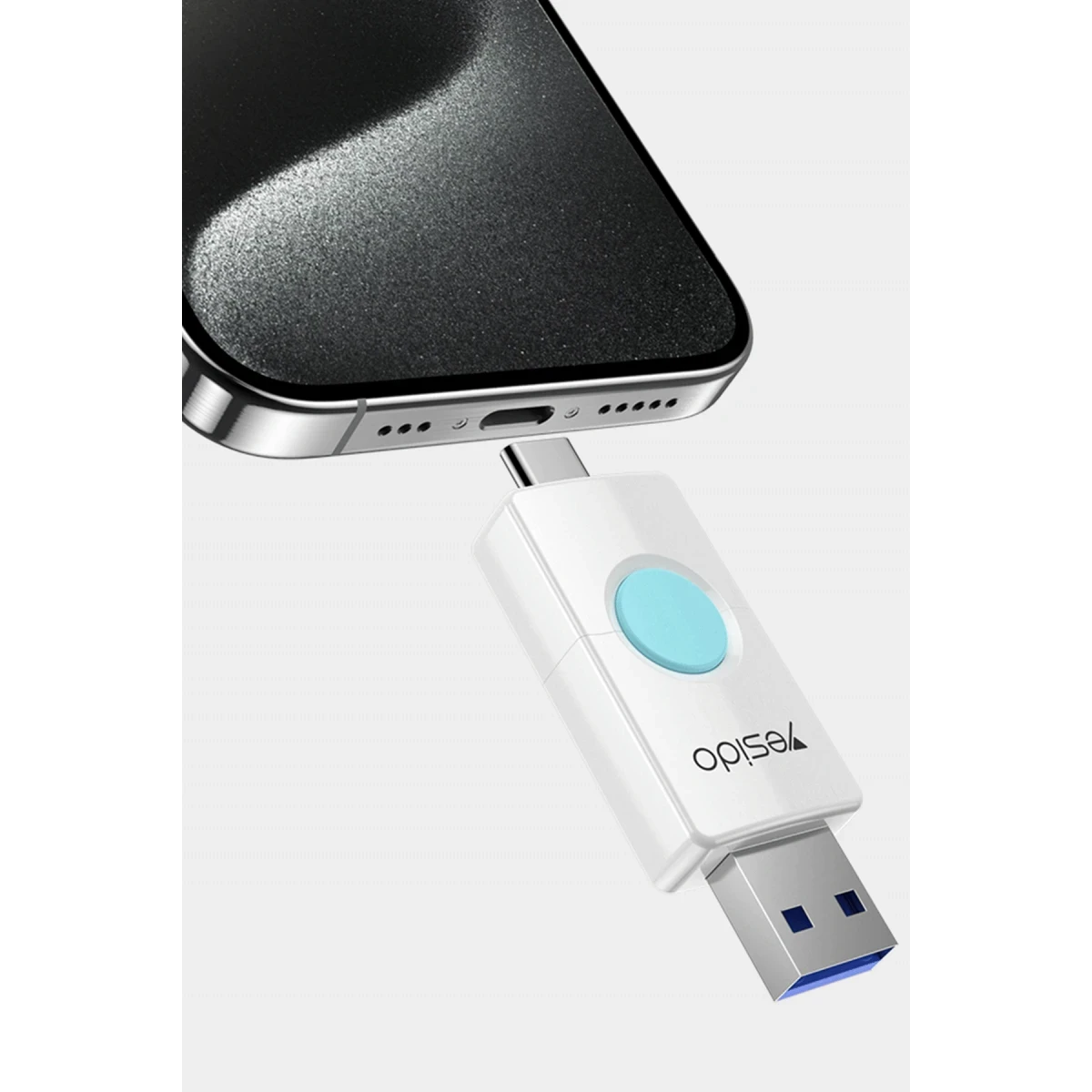 Yesido CG10 5in1 12W Şarj Aleti Kablo Powerbank Flash Bellek Airpods Set - Beyaz