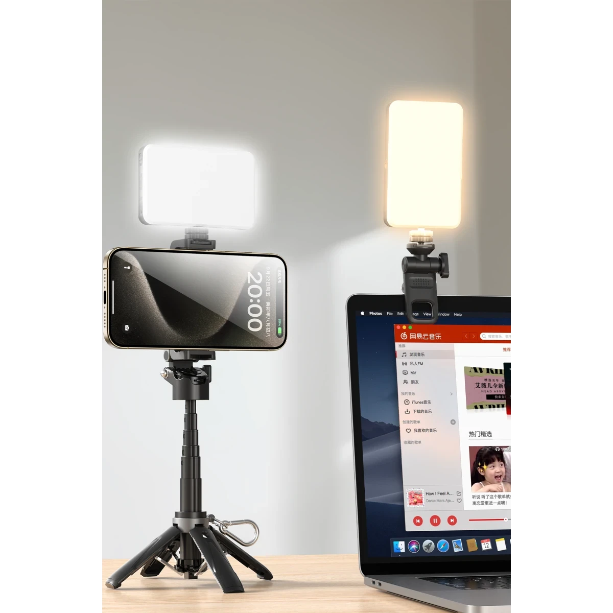 Yesido DH12 Ultra İnce Mini Tripodlu 120 Adet Ledli Yayın Işığı - Beyaz