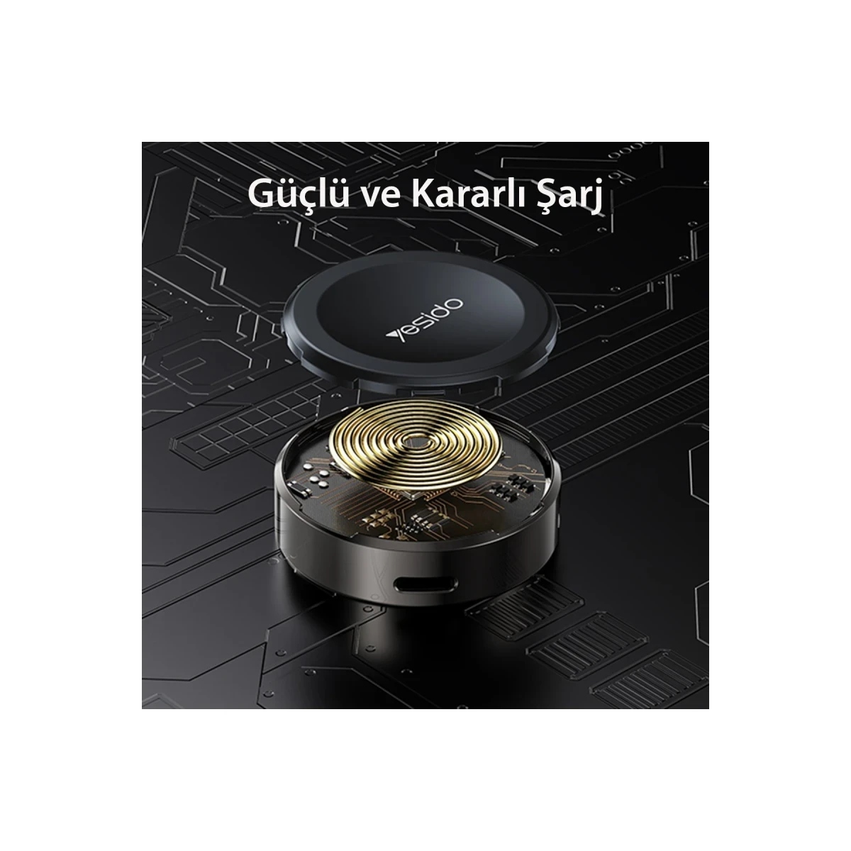 Yesido DS19 Samsung Watch Uyumlu Kablosuz Manyetik Akıllı Saat Şarjı - Siyah