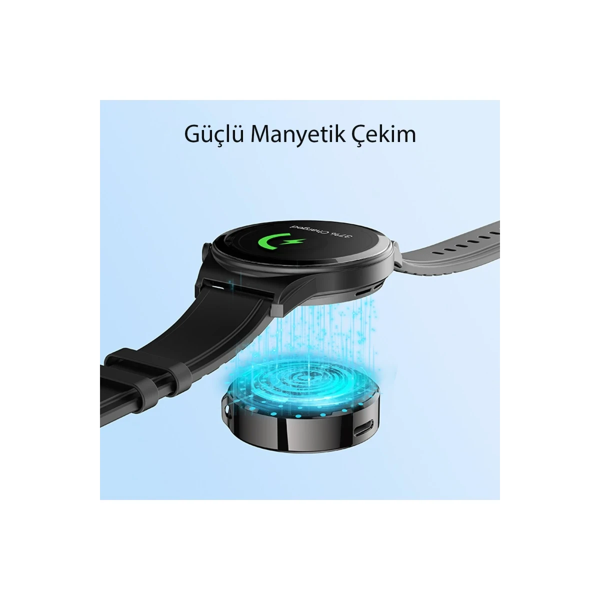 Yesido DS19 Samsung Watch Uyumlu Kablosuz Manyetik Akıllı Saat Şarjı - Siyah