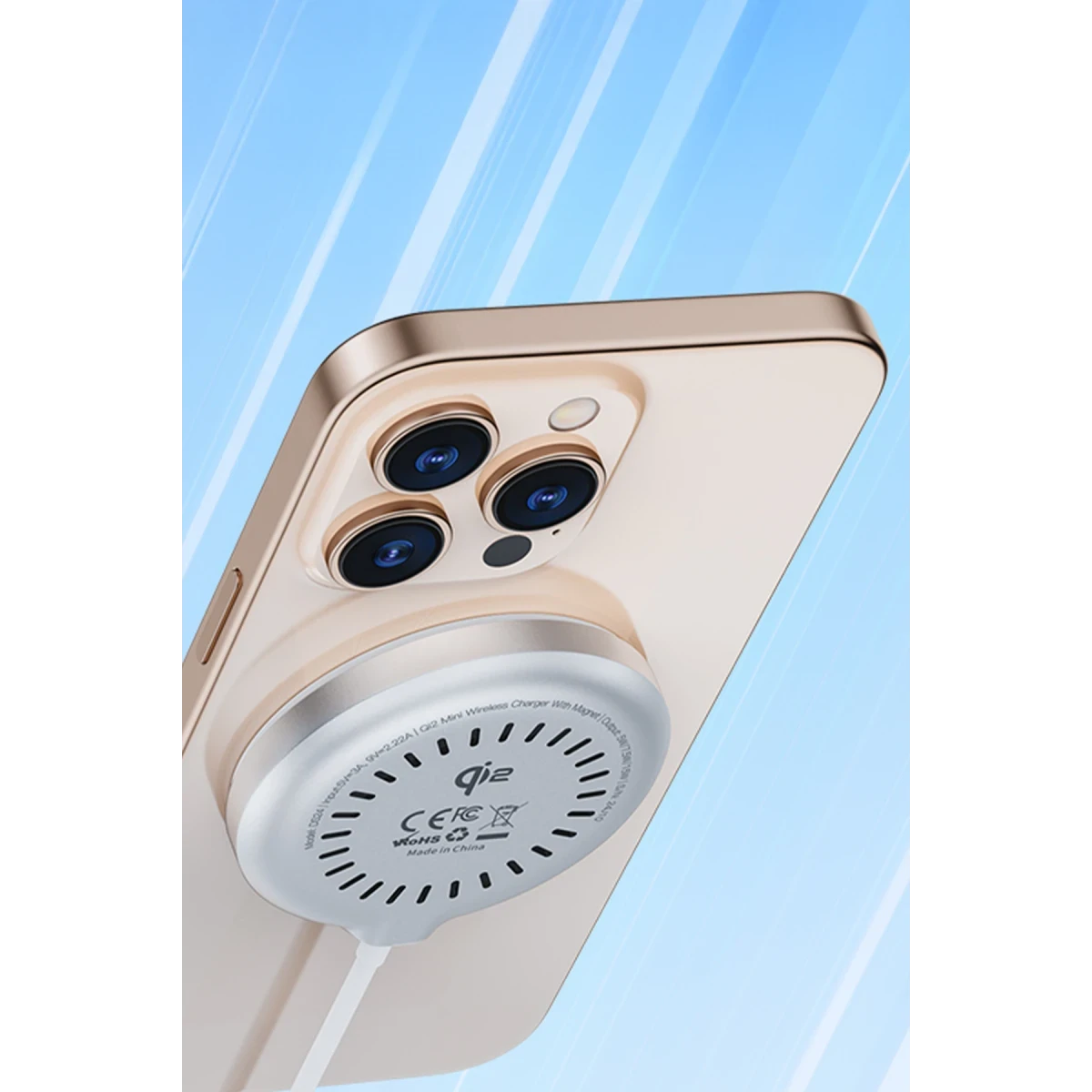 Yesido DS24 1M Type-C Kablo 15W Kablosuz Şarj Aleti - Beyaz
