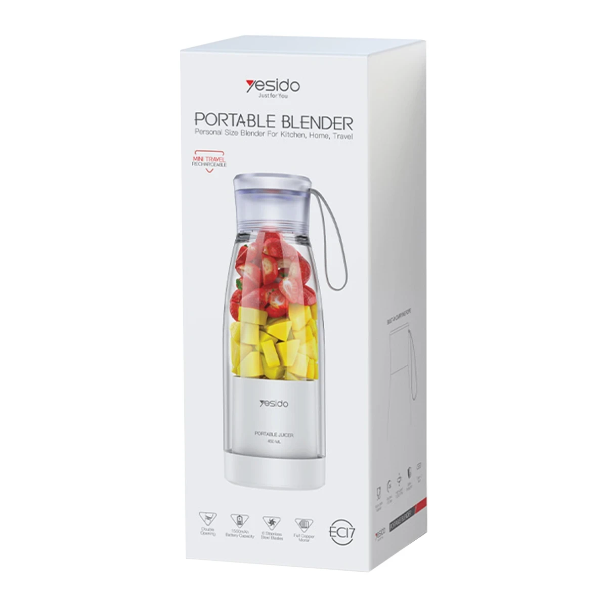 Yesido EC17 Şarjlı Taşınabilir Blender - Beyaz