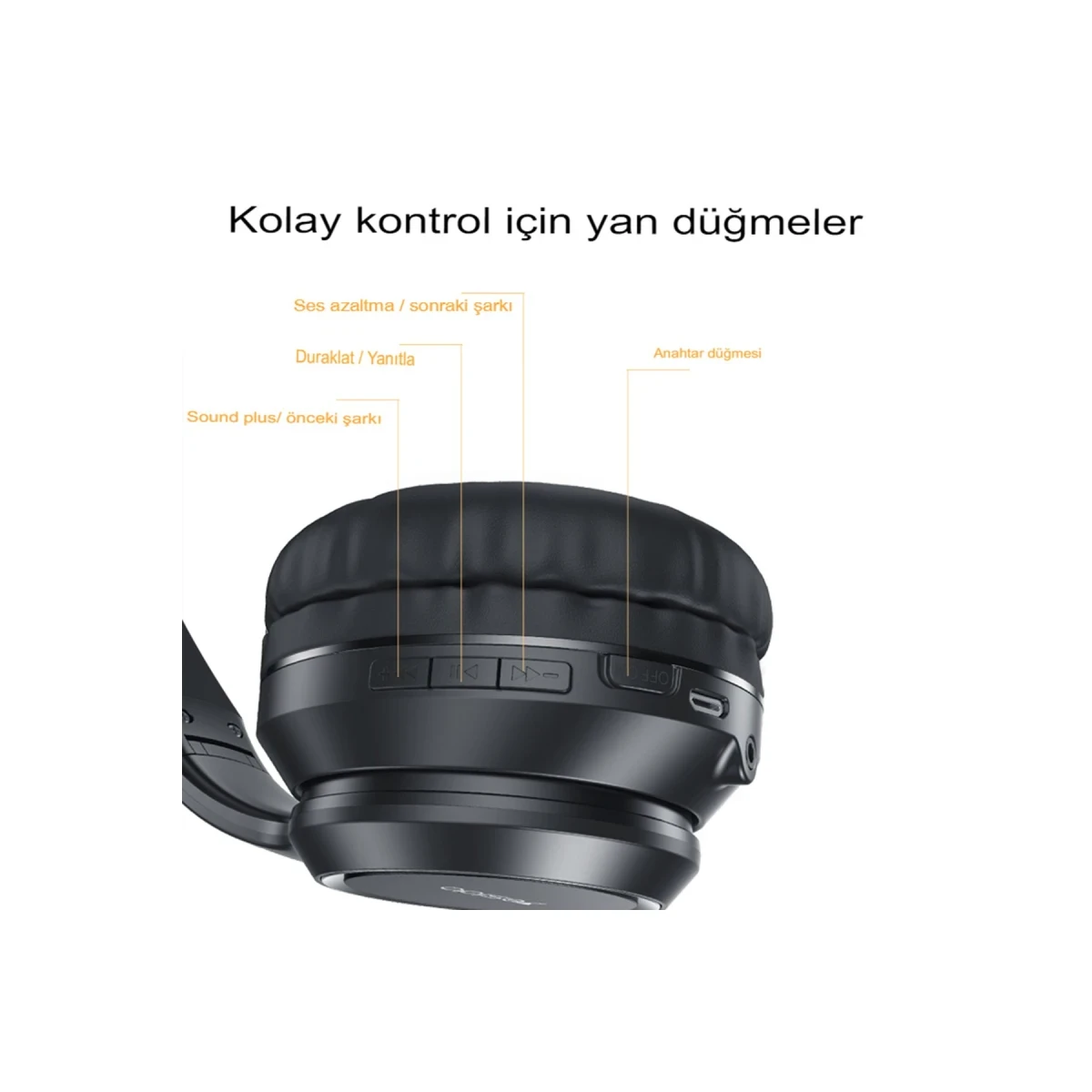 Yesido EP03 Kafaüstü Bluetooth Kulaklık - Siyah
