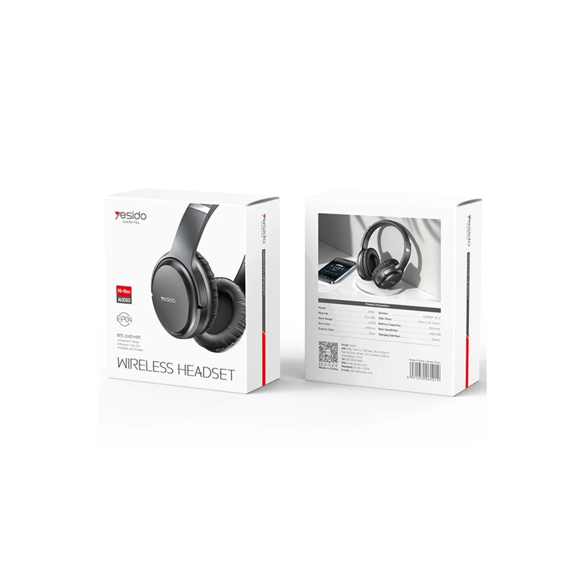 Yesido EP04 Kafaüstü Bluetooth Kulaklık - Siyah