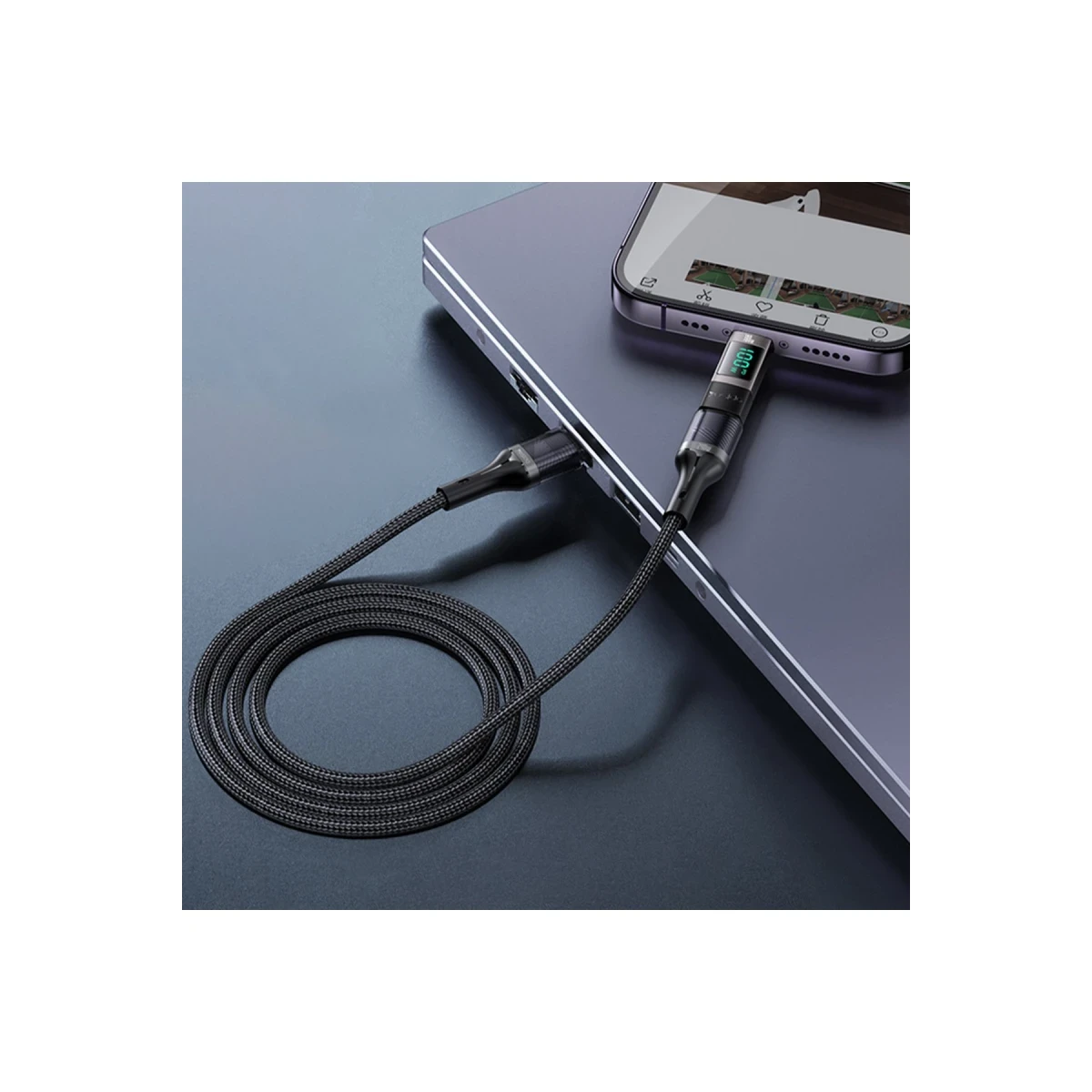 Yesido GS24 Type-C to Type-C 100W Dijital Ekranlı Dönüştürücü - Siyah