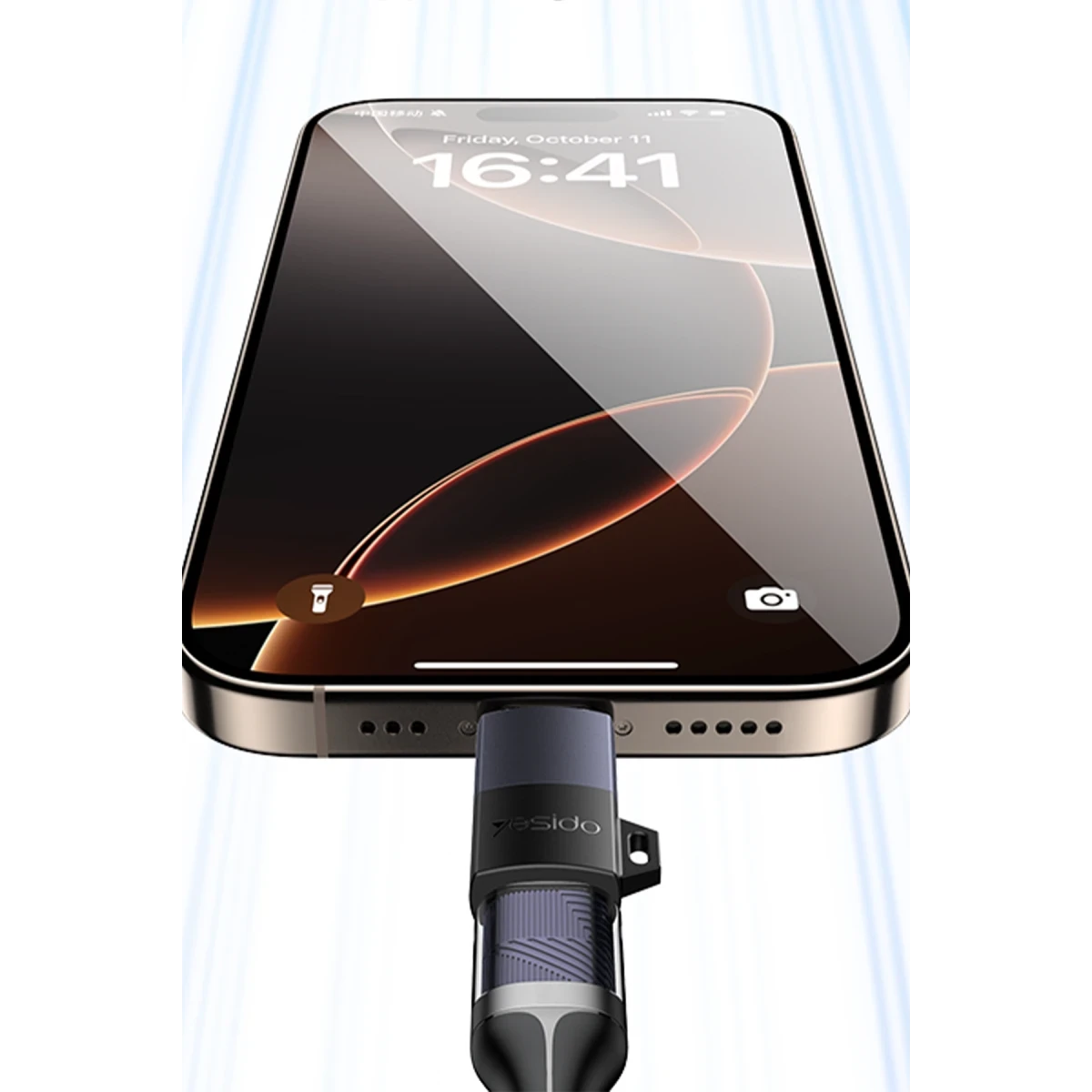 Yesido GS28 Type-C to Lightning 480 Mbps Data ve 60W Hızlı Şarj Destekli OTG Dönüştürücü - Siyah
