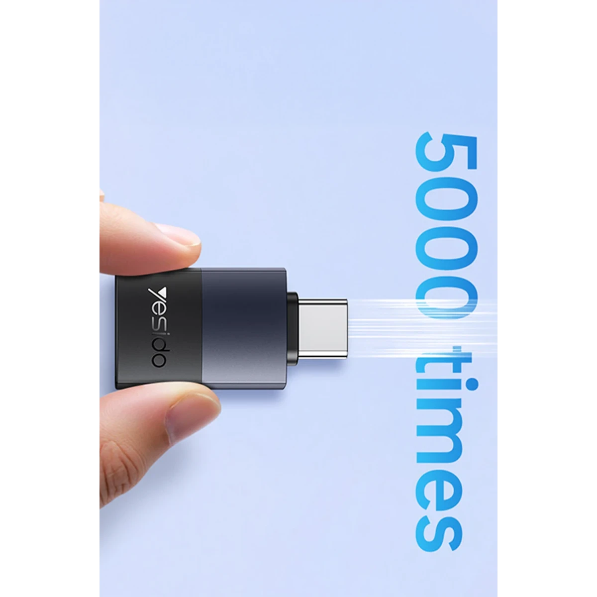 Yesido GS31 Type-C to USB 3.0 5 GB/S Data ve 18W Hızlı Şarj Destekli OTG Dönüştürücü - Siyah
